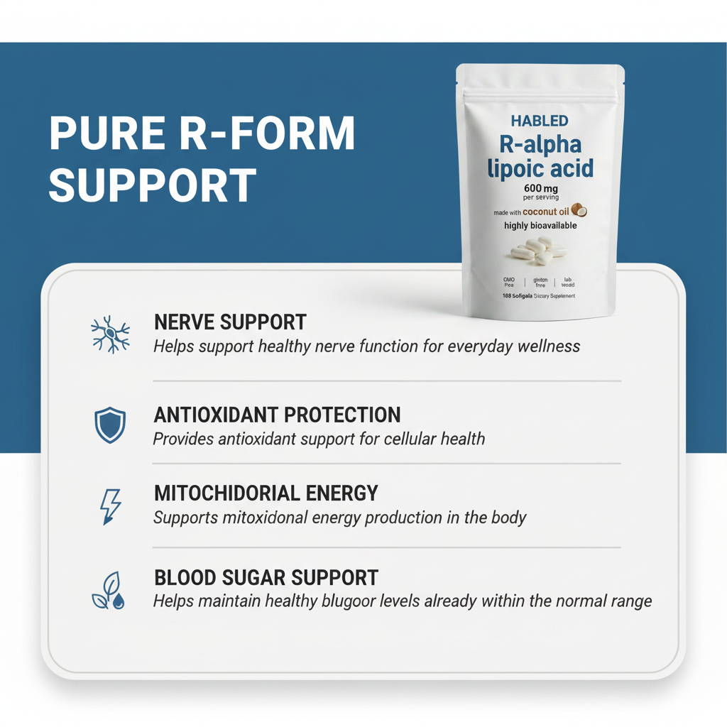 R-Alpha Lipoic Acid — 600mg Pure R-Form Softgels